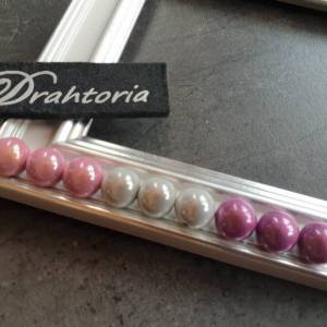 DRAHTORIA "HARLEKIN"  Kette Halskette mit toll leuchtenden Perlen und Lavastein sowie Edelstahl Elementen Farbe: Bild 5
