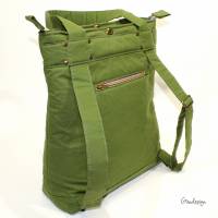 Rucksack/Schultertasche „Citie Bag“ aus Oilskin, grün Bild 2