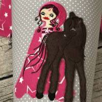 wunderschöne Schultüte Mädchen mit Pferd und Sternen Pink Rosa Bild 2