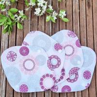 waschbare Stoffbinden Set aus Baumwolle - nachhaltige Monatshygiene - Zero Waste - weiß pink Mandala Bild 3