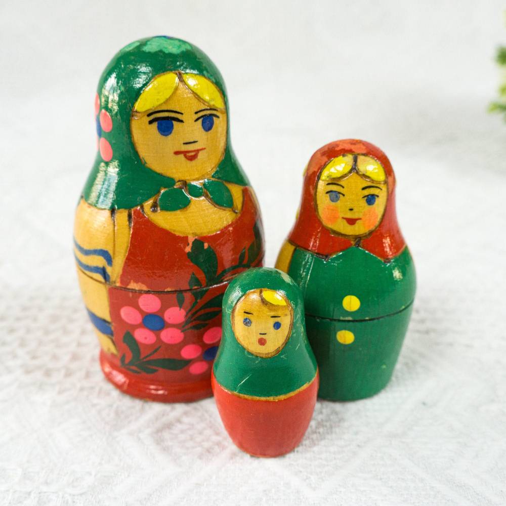 10pc Russische Matroschka Babuschka Matrjoschka Holz Puppe Kinder Spiezeug Kit H 