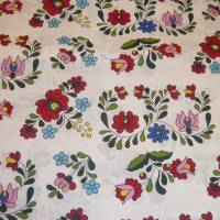 9,80 EUR/m Stoff Baumwolle - bunte Blumen, rot, rosa, blau auf weiß Bild 4