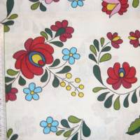 9,80 EUR/m Stoff Baumwolle - bunte Blumen, rot, rosa, blau auf weiß Bild 8