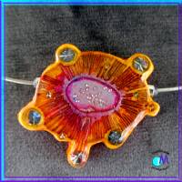 Galaxy orange Wechsel-schmuck Magnet Zwischenstück  für Ketten  ART 4709 Bild 1