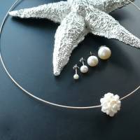 Wunderschöne echte Perlenkette mit Silberherz,Moderne Perlenkette,Süßwasser Perlenkette mit Echt Silber Herz,Perlenschmu Bild 8