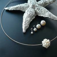 Wunderschöne echte Perlenkette mit Silberherz,Moderne Perlenkette,Süßwasser Perlenkette mit Echt Silber Herz,Perlenschmu Bild 9
