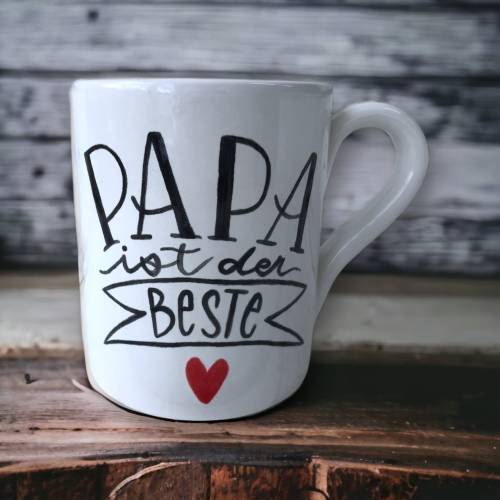 Tasse, Papa ist der beste, Kaffee, 350ml, Keramik handbemalt