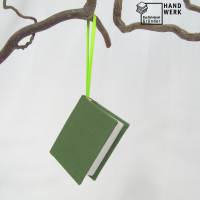 Dekoration Minibuch, grün saftgrün, Mini-Notizbuch, handgefertigt Bild 1