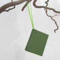 Dekoration Minibuch, grün saftgrün, Mini-Notizbuch, handgefertigt Bild 2