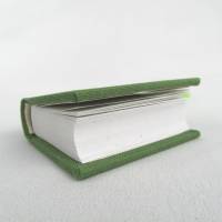 Dekoration Minibuch, grün saftgrün, Mini-Notizbuch, handgefertigt Bild 4