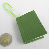Dekoration Minibuch, grün saftgrün, Mini-Notizbuch, handgefertigt Bild 6
