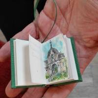 Dekoration Minibuch, grün saftgrün, Mini-Notizbuch, handgefertigt Bild 7