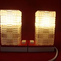 2 Retro Tischlampen 60er Jahre rot weiß Bild 4