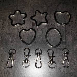 DRAHTORIA 10× Schlüsselring Schlüsselanhänger Anhänger Charm zum Basteln silberfarben silber Bild 3