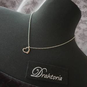 DRAHTORIA Kette mit Herz  Edelstahl Halskette 50 cm Herzchen Freundschaft Liebe Love Bild 2