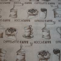 10,70 EUR/m Dekostoff Mocca Latte Espresso Kaffee - Cafe auf natur / hellbeige Bild 2
