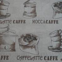 10,70 EUR/m Dekostoff Mocca Latte Espresso Kaffee - Cafe auf natur / hellbeige Bild 4