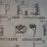 10,70 EUR/m Dekostoff Mocca Latte Espresso Kaffee - Cafe auf natur / hellbeige Bild 6