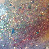 GALAXY DUST  -  abstraktes Acrylbild mit Metallikfarben und Glitter 70cmx50cm auf Leinwand Bild 5