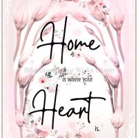 *Home* 3er Set in Rosè Handlettering Print Poster Kunstdruck Bild mit Spruch Zitat Frühlingsblumen Bild 4