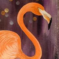 "Flamingo im Mondschein" 50 x 70 cm Acrylbild Bild 2