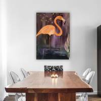"Flamingo im Mondschein" 50 x 70 cm Acrylbild Bild 3