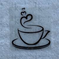 Bügelbild - Kaffee / Kaffeetasse - viele mögliche Farben Bild 1