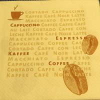 4 Servietten / Motivservietten / Kaffeebohnen / Kaffee Schriftzüge /  Kaffee Motiv K 33 Bild 1