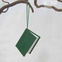 Dekoration Minibuch, duo-linde dunkelgrün, Mini-Notizbuch, handgefertigt Bild 1