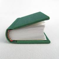 Dekoration Minibuch, duo-linde dunkelgrün, Mini-Notizbuch, handgefertigt Bild 2