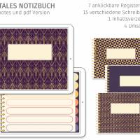 Digitales Notizbuch, 7 Register, horizontal, warme Farben Bild 1
