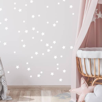 90St. Wandsticker Wandtattoo STERNE Kinderzimmer Babyzimmer Wanddeko Set Kinderzimmerdeko, Wandaufkleber Kinderzimmer