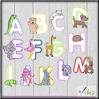 Baby- und Kinderdecke MEINS, Tierbuchstaben, Kinderdecke, Namensdecke, Decke,  Name, Farbwahl Bild 3