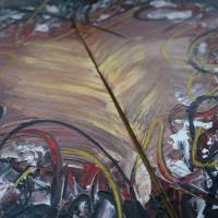 Zweiteiliges original abstraktes Gemälde Herz rot-schwarz | moderne Acrylmalerei Liebe | Wandbild Deko für Wohnzimmer | Bild 2