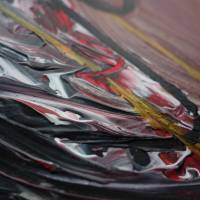 Zweiteiliges original abstraktes Gemälde Herz rot-schwarz | moderne Acrylmalerei Liebe | Wandbild Deko für Wohnzimmer | Bild 4
