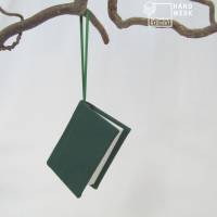 Dekoration Minibuch, dunkel-grün, Mini-Notizbuch, handgefertigt Bild 1