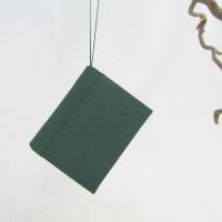 Dekoration Minibuch, dunkel-grün, Mini-Notizbuch, handgefertigt Bild 2