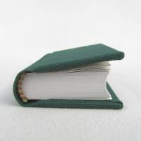 Dekoration Minibuch, dunkel-grün, Mini-Notizbuch, handgefertigt Bild 3