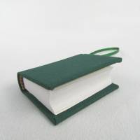 Dekoration Minibuch, dunkel-grün, Mini-Notizbuch, handgefertigt Bild 4