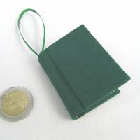 Dekoration Minibuch, dunkel-grün, Mini-Notizbuch, handgefertigt Bild 6