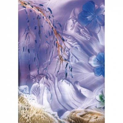 Kunst–Postkarte - „Blaue Blüten“