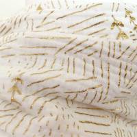 Weißer Loopschal aus Musselin mit goldenen Ähren für Damen Bild 5