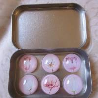 Magnete Kühlschrankmagnete Blumen Tulpe Rosa Weiß "Tulipe" 6er Set Geschenkidee für Frauen Freundin Muttertag Bild 4