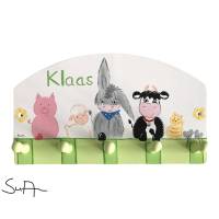 Kindergarderobe "Bauernhoftiere" weiß-hellgrün“  Garderobe Kinderzimmer Bild 1