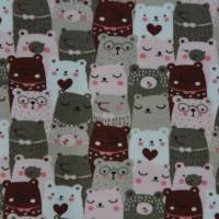 Sweat mit Bären Hilco Happy Bear rosa braun  50 x 155 cm Nähen Bild 2