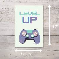 Level Up Geburtstagskarte Gamer Girl sofort Download, PDF Bild 3