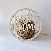 Kleiner Türkranz aus Holz mit Schriftzug "beste Mama" 15cm Bild 2