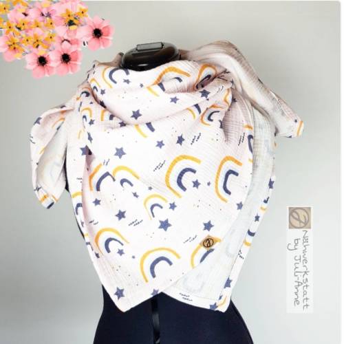 Musselintuch Halstuch Musselin Regenbogen