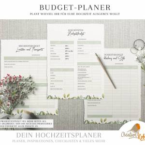 HOCHZEITSPLANER zum Ausdrucken |  Hochzeitsplanung DIY  oder Planer für die Trauzeugin | DIN A4 | 130 Seiten Bild 3