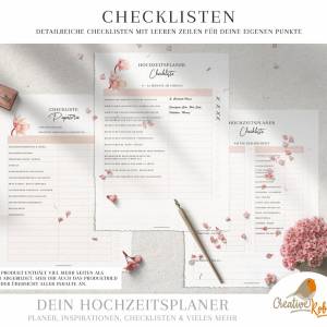HOCHZEITSPLANER zum Ausdrucken |  Hochzeitsplanung DIY  oder Planer für die Trauzeugin | DIN A4 | 130 Seiten Bild 4